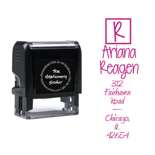 Ariana Vertical Address Self-Inking Stamp